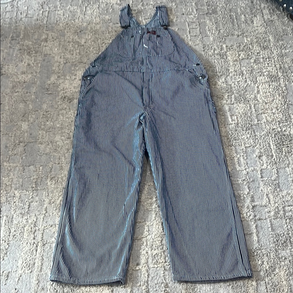 Dickies Blue and White Striped Overalls